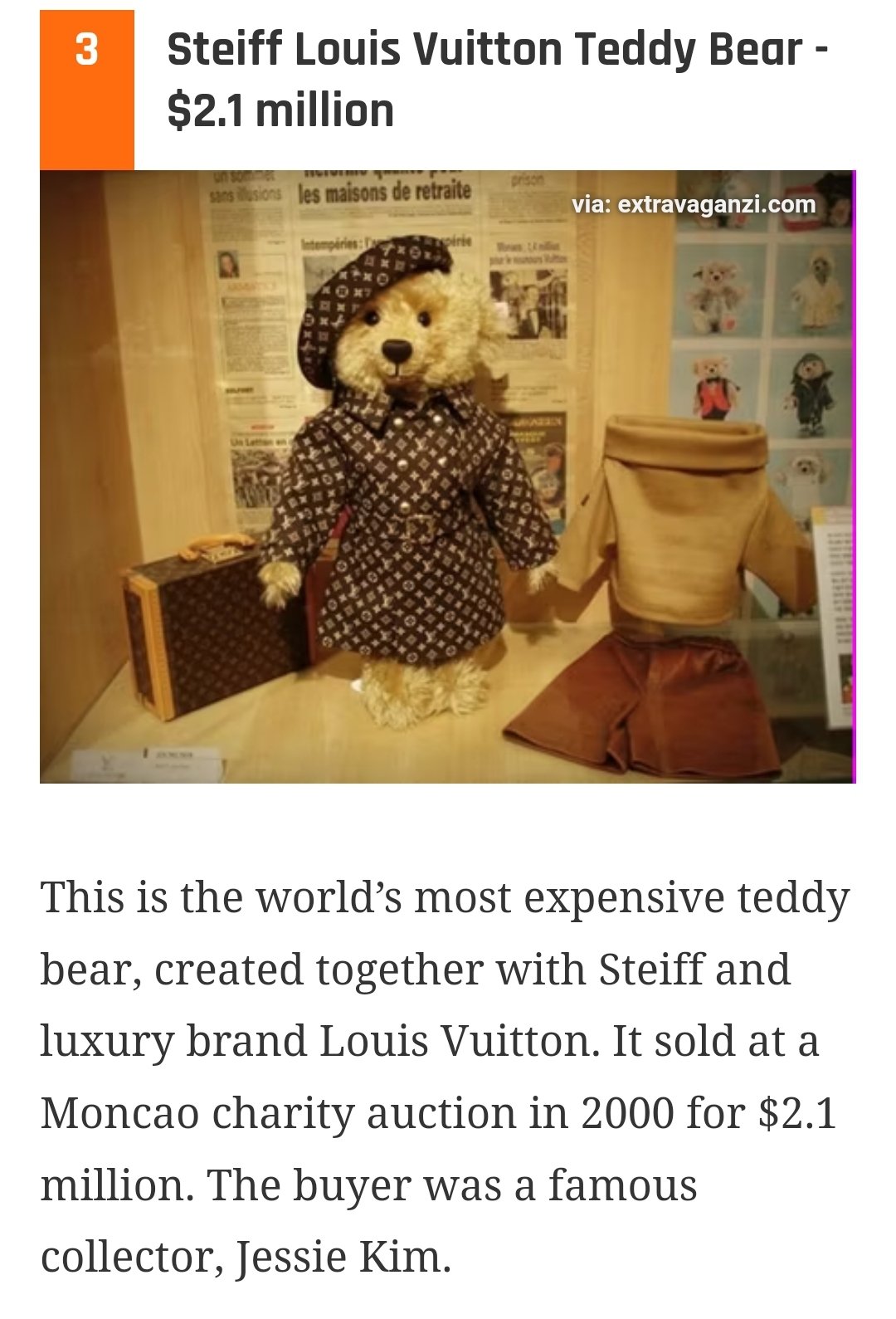 Steiff Louis Vuitton Teddy Bear