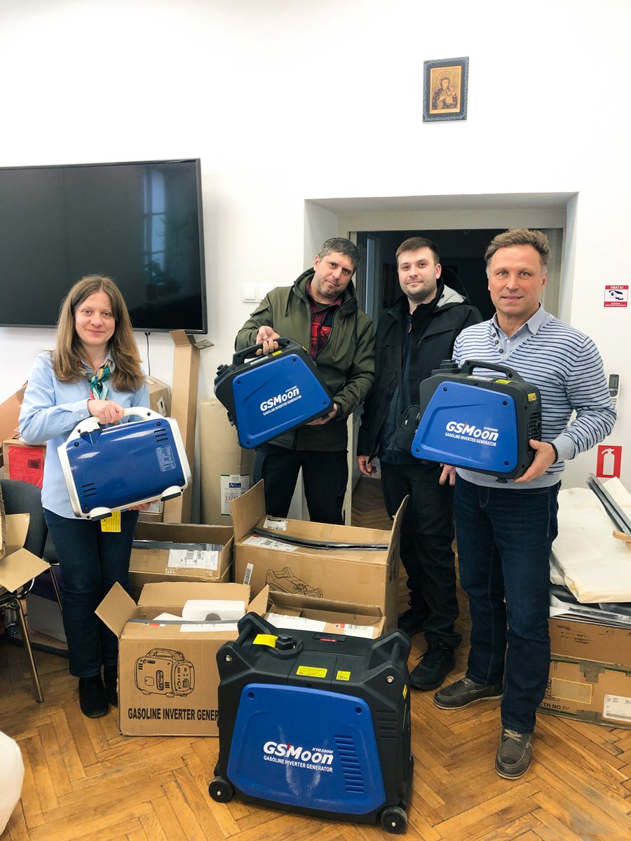 We are thankful to our Polish and German friends from #OBMIN. They provided us with 4 CREATE LIGHT GmbH generators to help us fight Russia's attempts of leaving us in total darkness. Generators are a great help for all Ukrainian museum workers. We are grareful for your support!