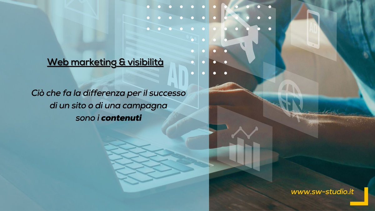 swstudio_it's tweet photo. Come 𝐦𝐢𝐠𝐥𝐢𝐨𝐫𝐚𝐫𝐞 𝐥𝐚 𝐯𝐢𝐬𝐢𝐛𝐢𝐥𝐢𝐭𝐚̀ 𝐝𝐞𝐥 #BRAND e 𝐫𝐚𝐟𝐟𝐨𝐫𝐳𝐚𝐫𝐧𝐞 𝐥𝐚 𝐩𝐫𝐞𝐬𝐞𝐧𝐳𝐚 𝐬𝐮𝐥 web?
Con una strategia di comunicazione fatta di:
📌 seo
📌 #banners/inserzioni digitali
📌 #socialmediamarketing 

@swstudio_it #MarketingDigital #Website https://t.co/Bu1Nja9Xta