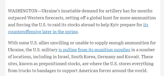 RALee85's tweet photo. "Ukrainian troops are using more than 90,000 rounds a month of 155mm ammunition,"
"Before the war started, the U.S. could produce roughly 13,000 rounds a month...That monthly figure has jumped to about 20,000 rounds this year," 
https://t.co/6UwAiO3s2u https://t.co/2rGKLdwfiM