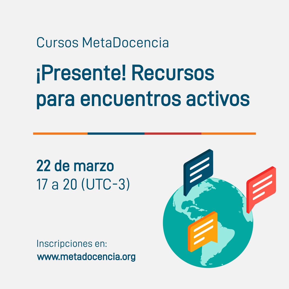 metadocencia's tweet photo. ¡🤩 Ya comienzan los #CursosMD gratuitos 2023!
Inscripciones abiertas para:
🎯 22/3: "¡Presente! Recursos para Encuentros Activos".
🙌 30/3: "Taller de Zoom Accesible con Lector de Pantalla".
¡Sumate 🙋‍♀️🙋‍♂️!
Más info e inscripciones en: https://t.co/CUtK4f8w4s https://t.co/pxMG4t0oXo