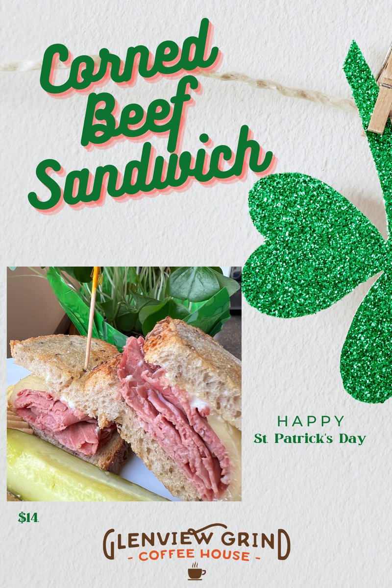 ☘️☘️☘️ #cornedbeefsandwich #stpaddysday #glenviewlunch #glenviewgrind