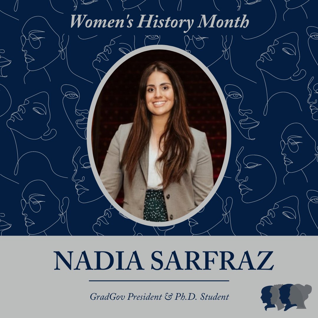 GradGeorgetown's tweet photo. This #WomensHistoryMonth 🎉we are proud to highlight Nadia Sarfraz, @GradGov president &amp; Ph.D. student. Her academic achievements &amp; leadership make her an exemplary figure @Georgetown. Get to know Nadia➡️https://t.co/aSOyL9nIH2

#WHM #GradHoyas #GeorgetownUniversity #HigherEd https://t.co/39sgQvoHHc