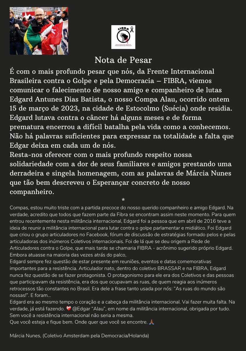 Frente Internacional Brasileira - FIBRA tweet media