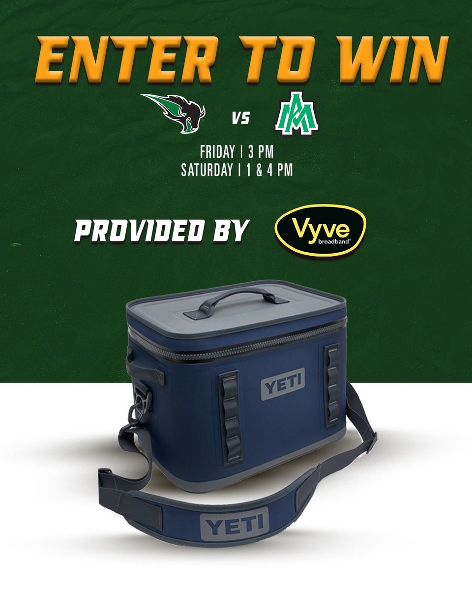 OBU_Baseball's tweet photo. .@VyveBroadband is providing this @YETICoolers to a lucky fan at this weekends series vs Arkansas-Monticello!

You can enter-to-win at the games and the winner will be announced in the 6th inning of the last game of the series! 

#OnToVictory https://t.co/36dOmQk85W