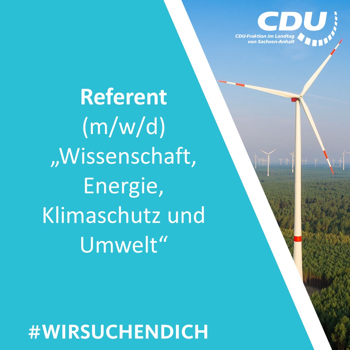 cdufraktion_LSA's tweet photo. #wirsuchendich als #Referent (m/w/d) für die Arbeitsbereiche „#Wissenschaft, #Energie, #Klimaschutz und #Umwelt“ sowie „#Landwirtschaft, #Ernährung und #Forsten“. 
Mehr Informationen finden Sie unter: https://t.co/HcynLk6IIv
#ltlsa #lsa #landtaglsa #cdufraktionlsa #cdu https://t.co/TOPDGLCJGy
