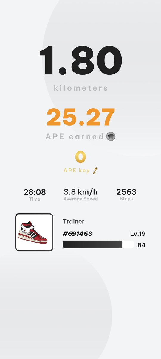 numnum2210's tweet image. 2月末に鎖骨を折ってしばらく歩けてませんでしたが、先生に確認取った上で、久しぶりにムーブしました。40分超えてくると、じわじわと鈍い痛みが…笑
初のMEETUP参加もあるし早く治します！
#stepn #apemove #ocash