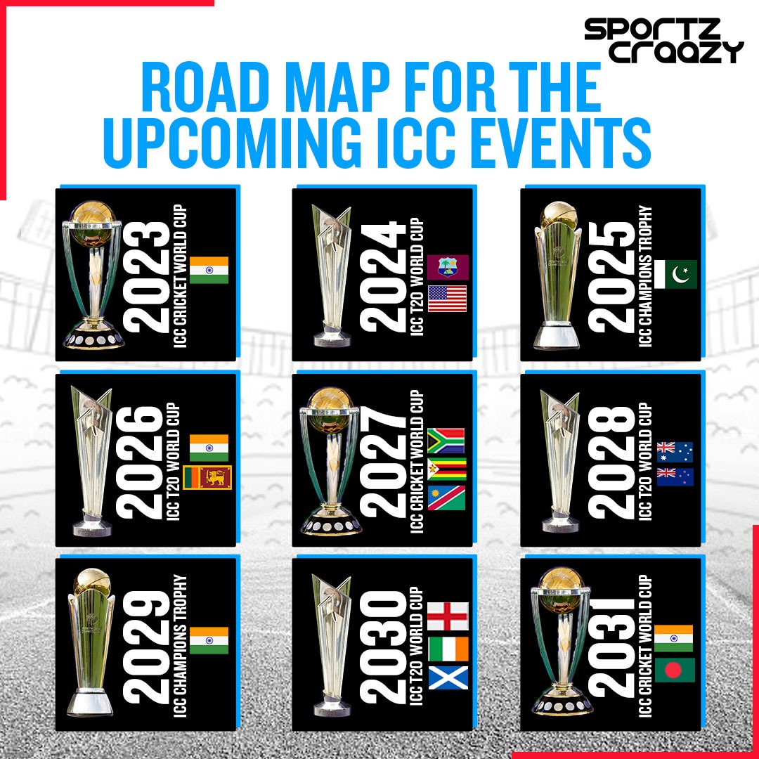 Roadmap of #ICC events!

#sportzcraazy #iccrankings #iccworldcup #bcciofficials #cricketupdates #cricketschedule #indiancricketteam #indiancricket #axarpatel #klrahul #msd #viratkohli #rohitsharma #shubmangill #indiansquad #indvsaus #ODImatches #teamblue #IPL2023 #sportzcraazy