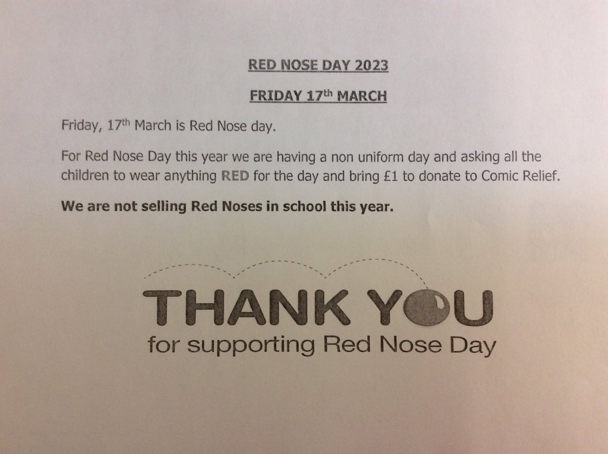 asaleavers28's tweet photo. Regarding Red Nose Day tomorrow. ☺️❤️ https://t.co/gwKzJrFb11