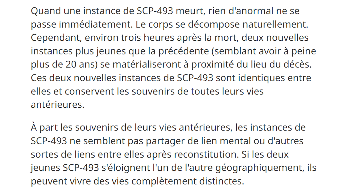 Aucun rapport avec l'actualité, mais sachez que lorsque SCP-493 meurt avant d'atteindre l'âge de la retraite, non seulement il ne se plaint pas – lui – mais il a la politesse de renaître sous la forme de deux vingtenaires pour reprendre le travail.

Différence de mentalité...