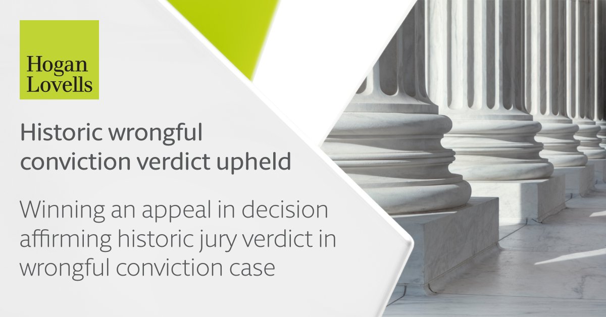 HoganLovells's tweet photo. Our appellate team has successfully defended a jury verdict on appeal that awarded two N.C. brothers the largest wrongful-conviction award in history following their release from prison after serving 31 years for a murder they did not commit.

Learn more: https://t.co/ubuG3Stdrs https://t.co/QaW1gu67Gw