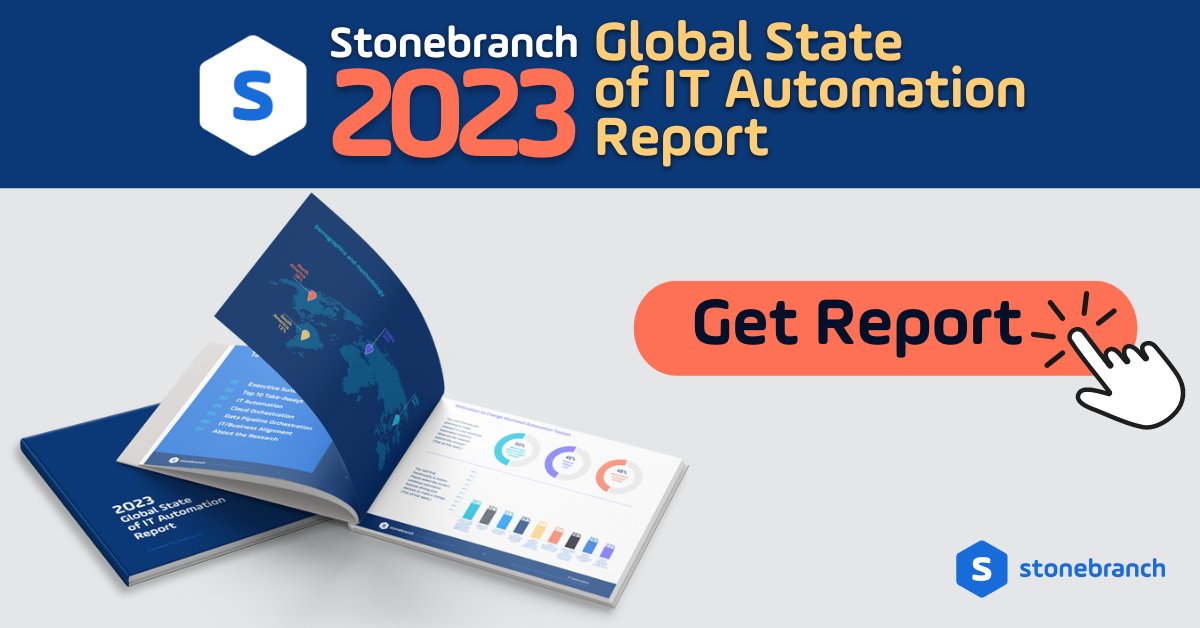 Stonebranch's tweet photo. BIG NEWS! 📢 Stonebranch has just released their annual 2023 Global State of IT Automation Report! This report is a must-read for anyone in the IT industry, so don't miss out! #ITAutomation #CloudAutomation #SelfServiceAutomation https://t.co/aDAmvQIlAB https://t.co/WYTpb14tLU