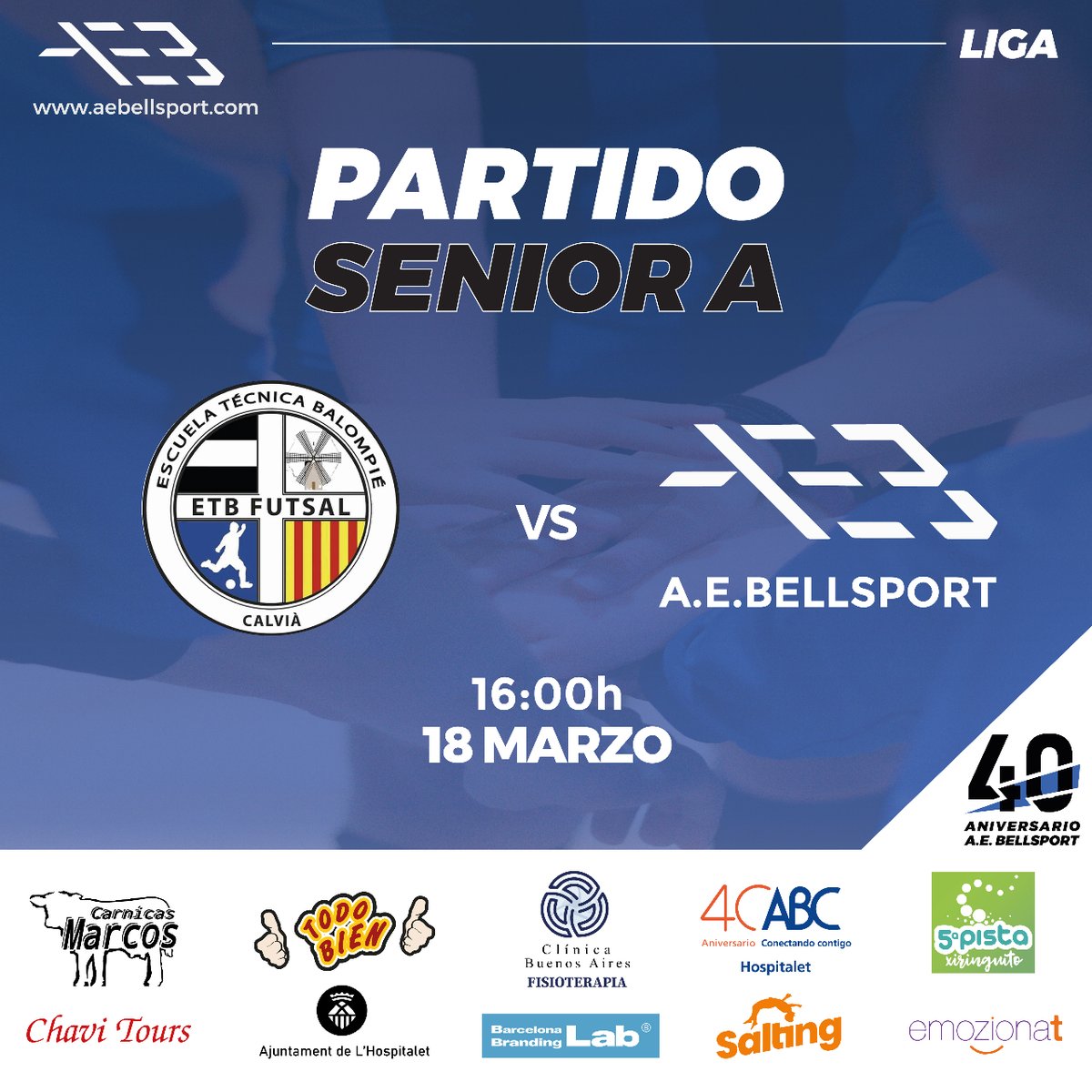 aebellsport's tweet photo. Nuestro primer equipo de Fútbol Sala visita este sábado al ETB Calvià - Palma Futsal a las 16:00h.

¡Ánimo equipo!💪

#somosbellsport🔵⚫️ https://t.co/6TSiqyW6F3