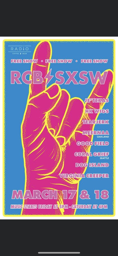 GoodFieldBand's tweet image. Check out this killer lineup at @radiocoffeeandbeer March 17 &amp;amp; 18! This is a #free #sxsw show. We play March 18, at 7pm.  Come hang y’all!