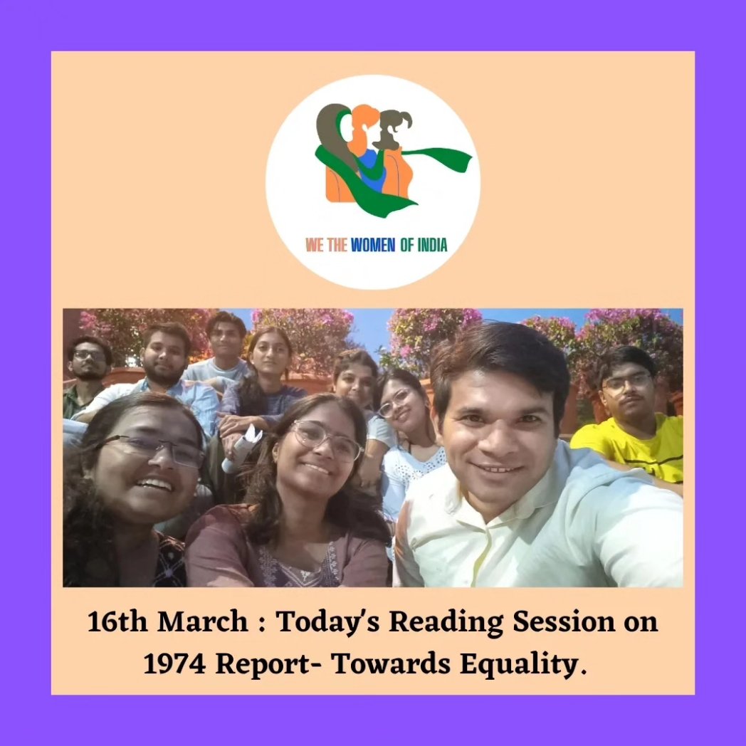 Today's Reading Session by We_TheWomenOfIndia. We read the 1974 Report - 'Towards Equality' - a pioneering report of the Women's Movement in Post Independence India.

#jawaharlalnehruuniversity #womensolidarity #genderrights #genderequality #womenstudents