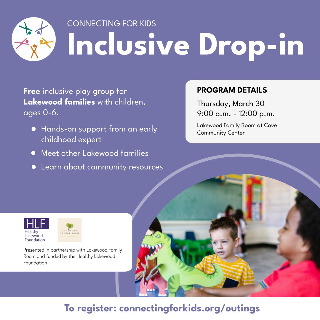 Connecting for Kids (@connectforkids) on Twitter photo Check out this inclusive play group pilot for Lakewood residents! To learn more about our pilots with <a href="/healthylakewood/">Healthy Lakewood Foundation</a> visit connectingforkids.org/outings Check out this inclusive play group pilot for Lakewood residents! To learn more about our pilots with <a href="/healthylakewood/">Healthy Lakewood Foundation</a> visit connectingforkids.org/outings