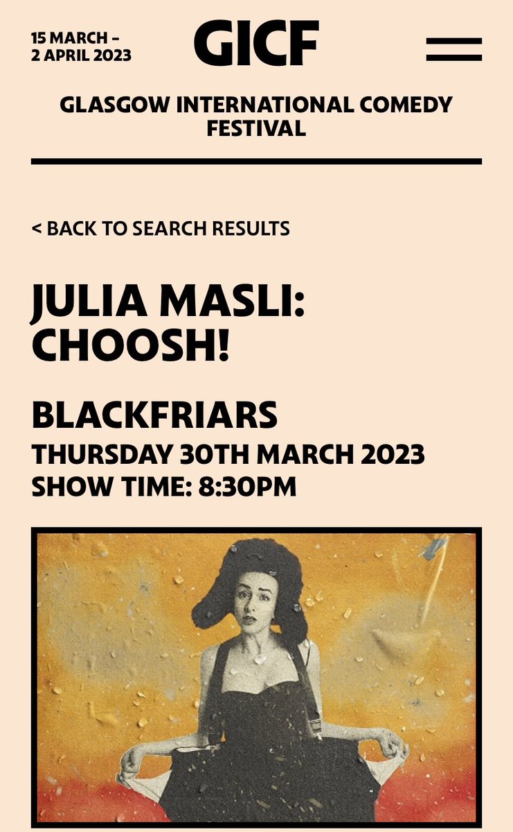 GLASGOW! 🚂 <a href="/GlasgowComedy/">Glasgow Comedy Festival</a> 
You are the next stop on CHOOSH! tour 2023 ! 
Pls tell everyone you know and don’t know in Glasgow to come to CHOOSH! so I can put snow on their head ❄️❄️❄️❄️❄️❄️❄️❄️❄️❄️❄️