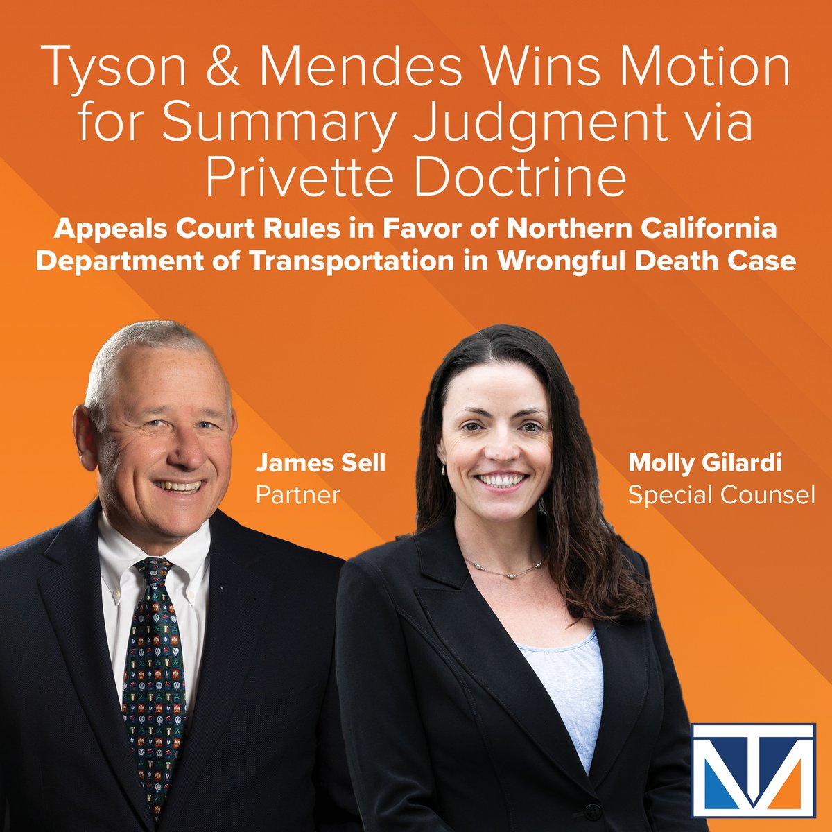 Congratulations to @tysonmendes Partner Jim Sell and Special Counsel Mollly Gilardi for their Motion for Summary Judgment win and published Privette Opinion with the First District Court of Appeal. hubs.la/Q01H24Yx0...

#TysonMendes #CaliforniaLaw