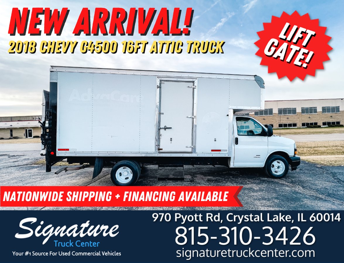 NEW ARRIVAL! 2018 Chevrolet G4500 16ft Attic Truck , 6.0L V8 Engine, Automatic Transmission, Lift Gate and Side Door. We have several of these available! 

Contact our Sales Team at 815-310-3426.