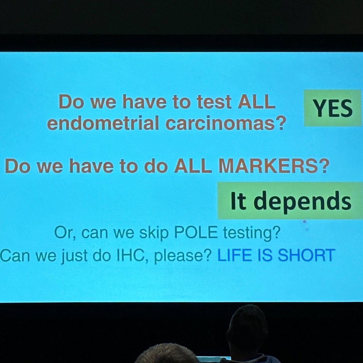 Can we skip the POLE testing? NO, unless it is a Low-risk #endometrialcarcinoma case! #GYNpath #PathTwitter ~ Now at the #Uscap2023 #Uscap23 by @CPHpath #shortcourse 👏🏻
