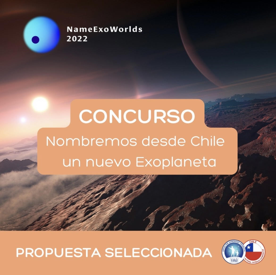 FisicaUsach's tweet photo. 🚀¡Propuesta ganadora concurso NameExoWorlds 2022!🚀

Cada año, la Unión Astronómica Internacional (IAU) invita a grupos participantes a establecer colaboraciones y crear equipos diversos para proponer ideas sobre los nombres de uno de los ExoWorlds.

Revisa aquí las propuestas👇 https://t.co/06ZsMsFS8l