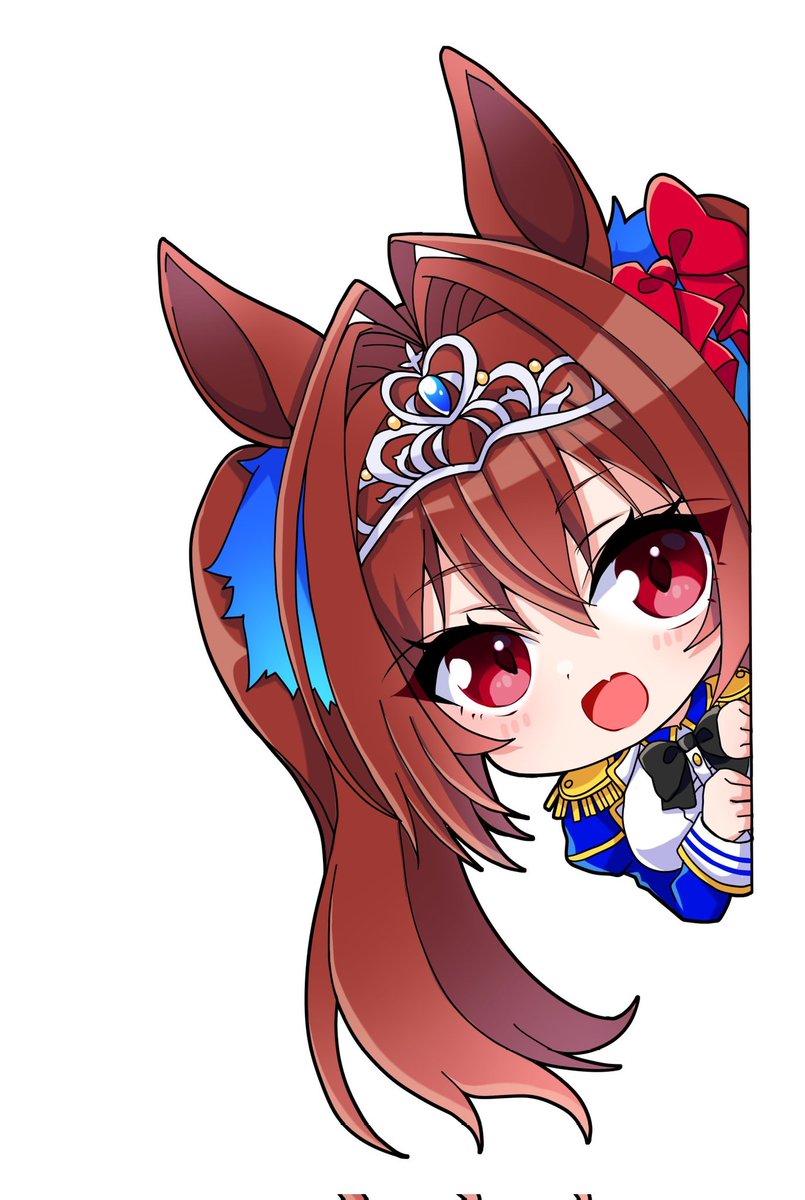 daiwa scarlet (umamusume) 1girl animal ears horse ears brown hair solo tiara long hair  illustration images