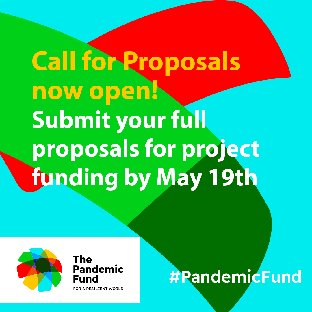 NEWS: #PandemicFund opens Call for Proposals and invites eligible countries, regional entities and implementing entities to develop full project proposals for the initial $300 million round in funding. 

Learn more: wrld.bg/zTVx50NfIRl
<a href="/WorldBank/">WorldBank</a> <a href="/WHO/">World Health Organization (WHO)</a> <a href="/g20org/">G20 United States</a> <a href="/ChatibBasri/">M. Chatib Basri</a>