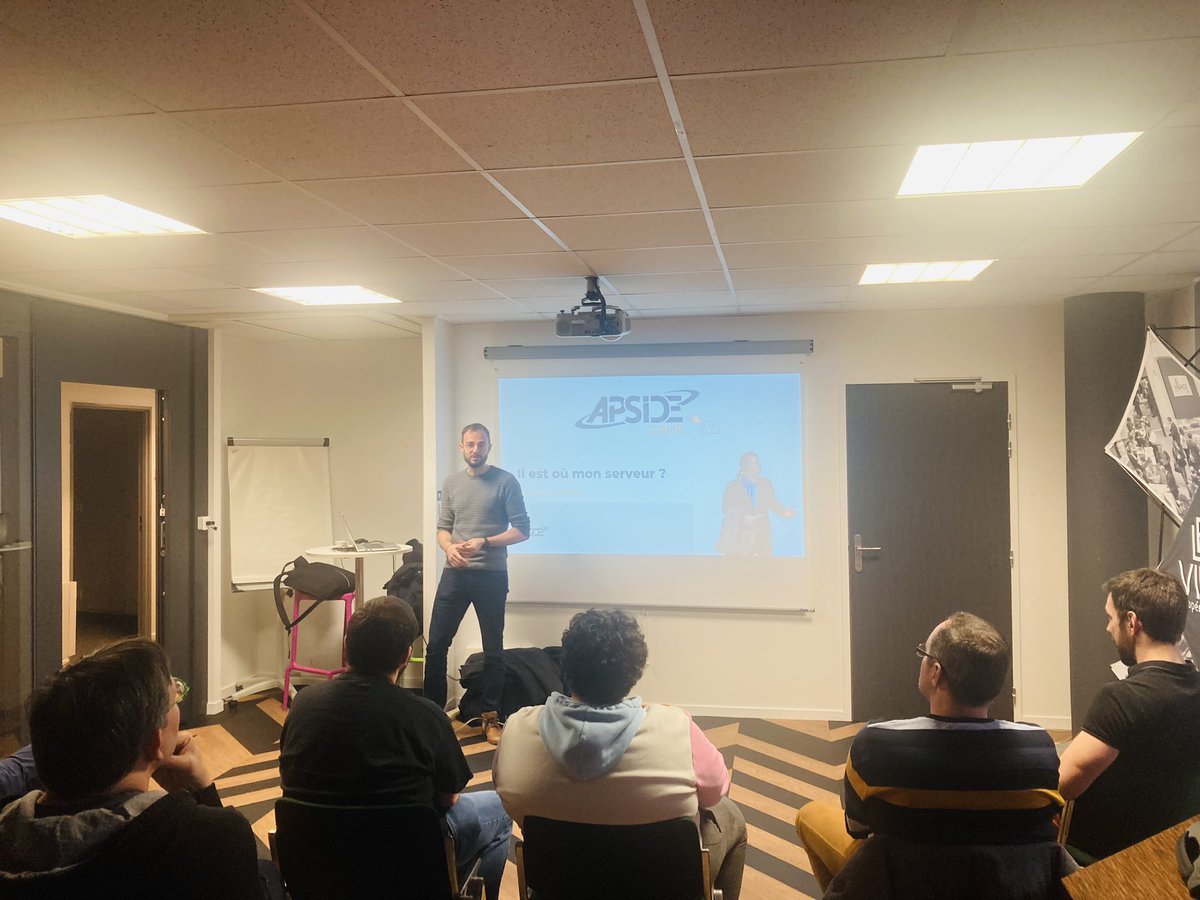 C’est parti pour la soirée <a href="/gdglemans/">GDG Le Mans</a> avec ce soir une conférence animée par <a href="/BaptisteBech/">Bech Baptiste</a> Tech Lead chez <a href="/ApsideTOP/">Apside TOP</a> « Il est où mon serveur ? » #LeMans