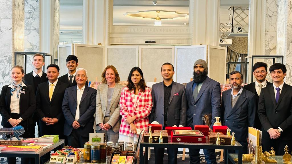 Handicrafts products, Indian Books, Millet Recipes, Indian Tea &amp; Coffee and North East Photo Gallery on exhibition to promote 3T, ODOP, Incredible India and IYM-2023 enthralled the participants, guests and visitors at Hotel Schweizerhof, Bern.