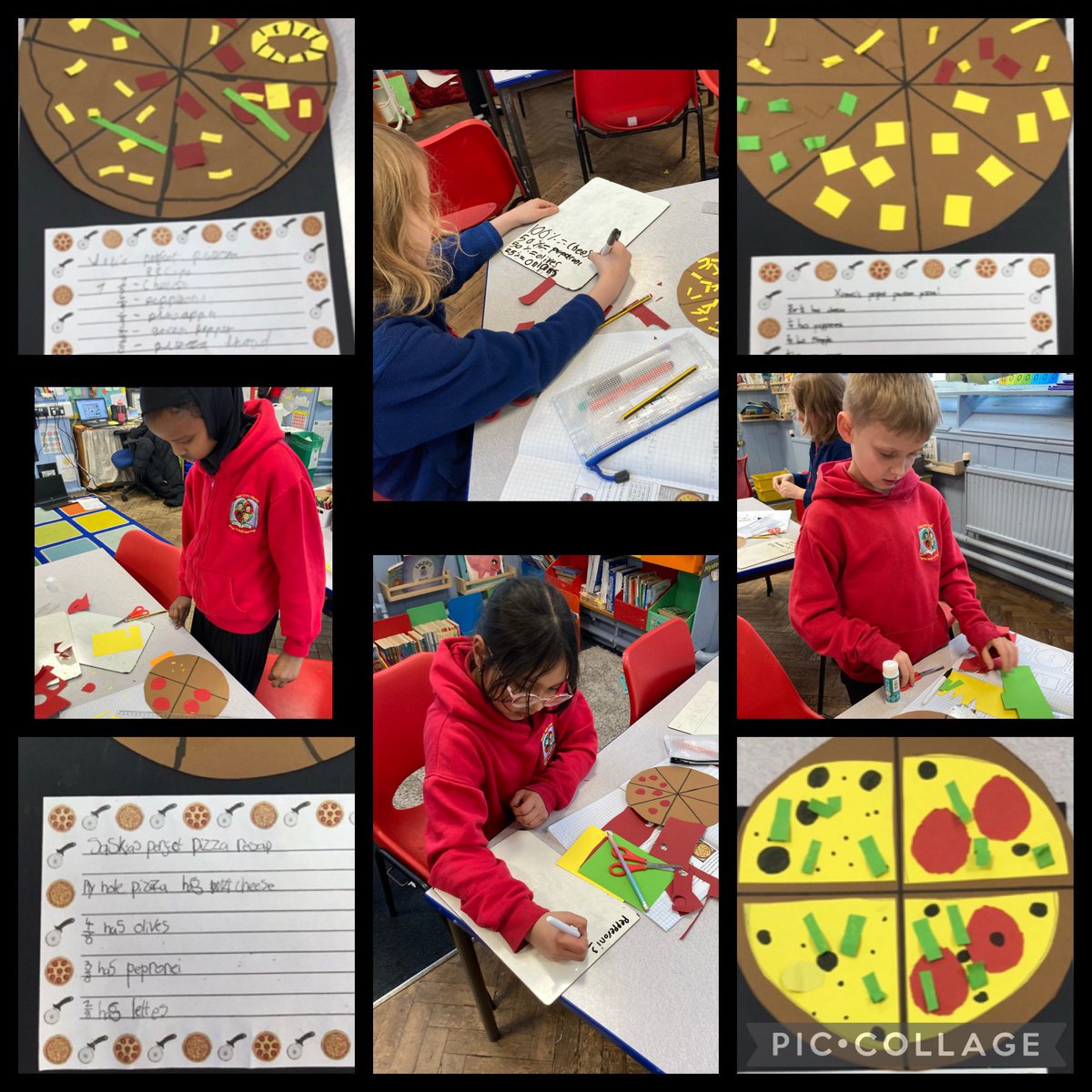 TerraceRoad's tweet photo. The #TRPwrens opened a pizza kitchen today and created their own perfect pizzas using fractional proportions! #TRPmaths #TRPamber 🍕 🍕 🍕 https://t.co/HVnfVhjfe8