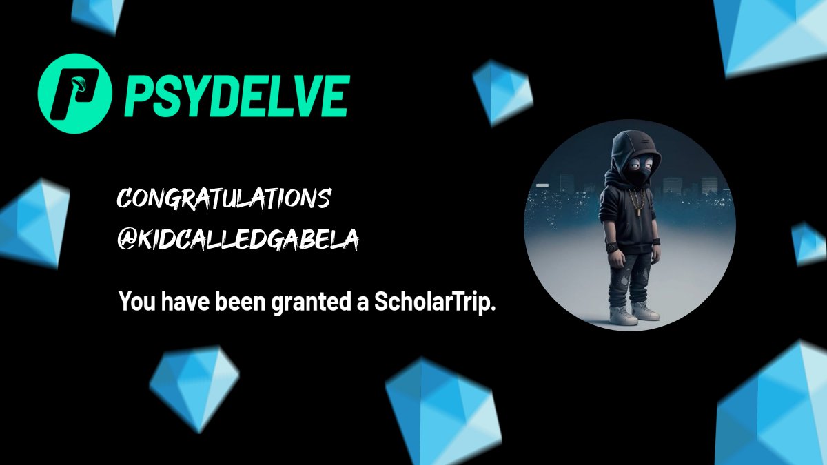 Welcome @KIDcalledGABELA.

Your application for <a href="/psydelve/">Psydelve</a> has been accepted.