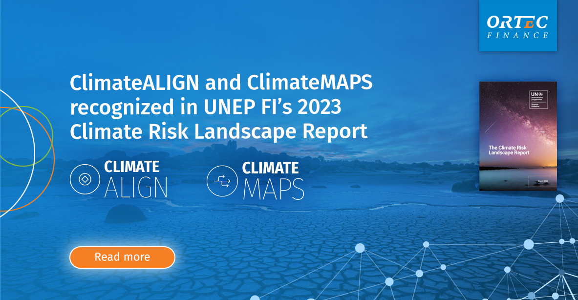 ClimateALIGN &amp; ClimateMAPS recognized in UNEP FI’s 2023 Climate Risk Landscape Report. Read more here👉 ortecfinance.com/en/about-ortec… 

#climatescenarios #scenarioanalysis #unepfi #portfolioalignment #climaterisk #netzero