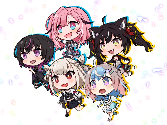 結構たっちゃいましたが、新メンバー加入ということで、改めて全メンバー描いてみました(*`ω` *)#UniVIRTUAL 