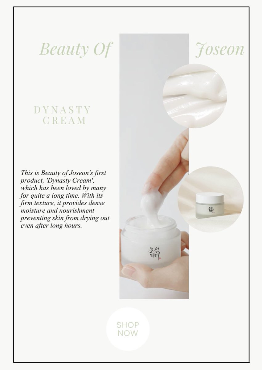 Beauty Of Joseon Dynasty Cream is a #kbeauty favorite! Hydrating - Nourishing - Revitalizing, perfect addition to your skincare routine! Shop now on songofskin.com #BeautyOfJoseon #skincare #skin #beauty #glowy #kbeauty