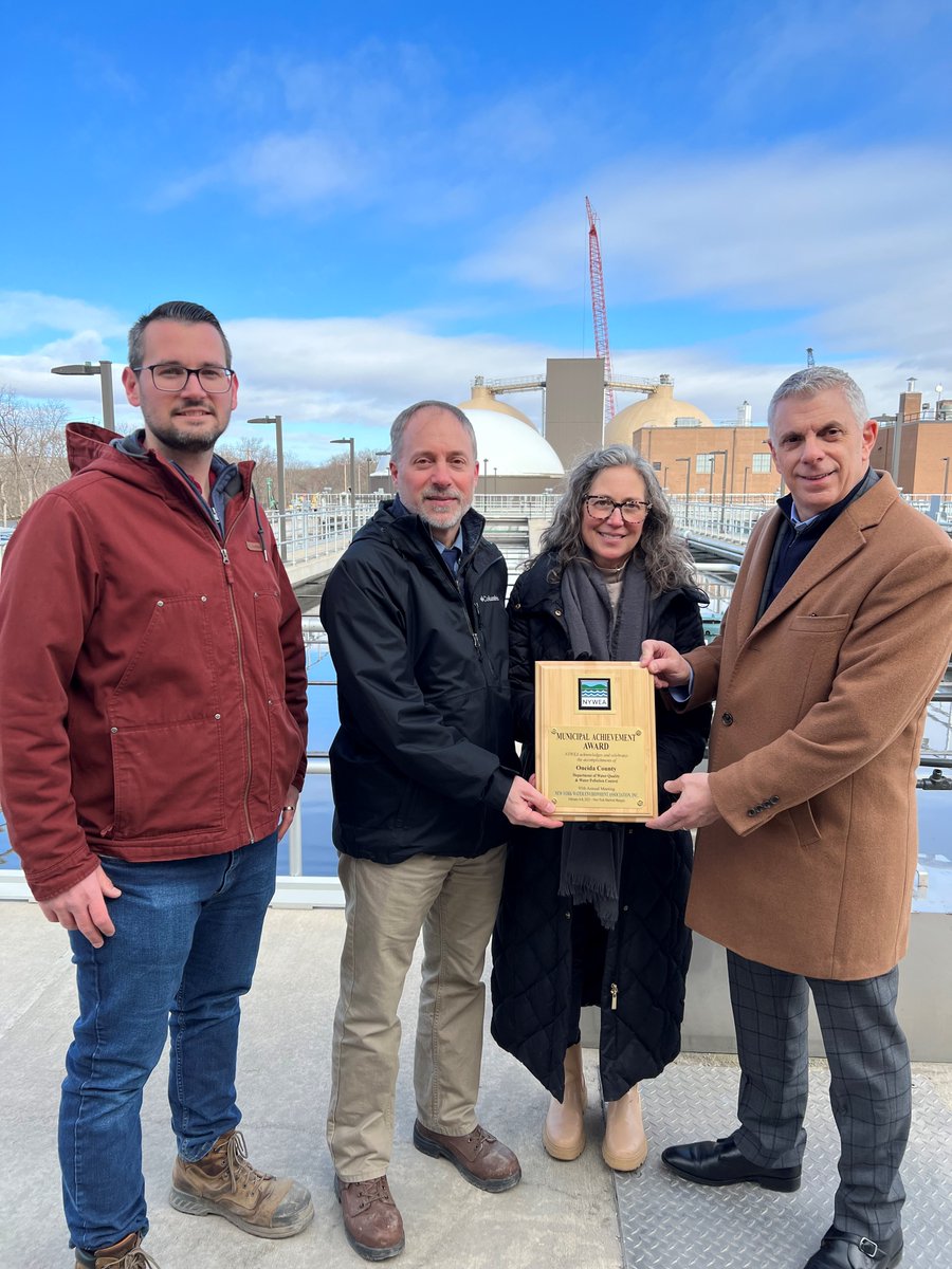 #NYWEA honored #OneidaCounty Dept of #WaterQuality & #WaterPollutionControl w. the #MunicipalAchievement Award!
Congrats to #OneidaCounty! 

News release: nywea.org/Press%20Releas…

#NYWEAawards #NYWEA2023 #ThankAnOperator #EnvironmentalProtection #Wastewater #WaterResourceRecovery