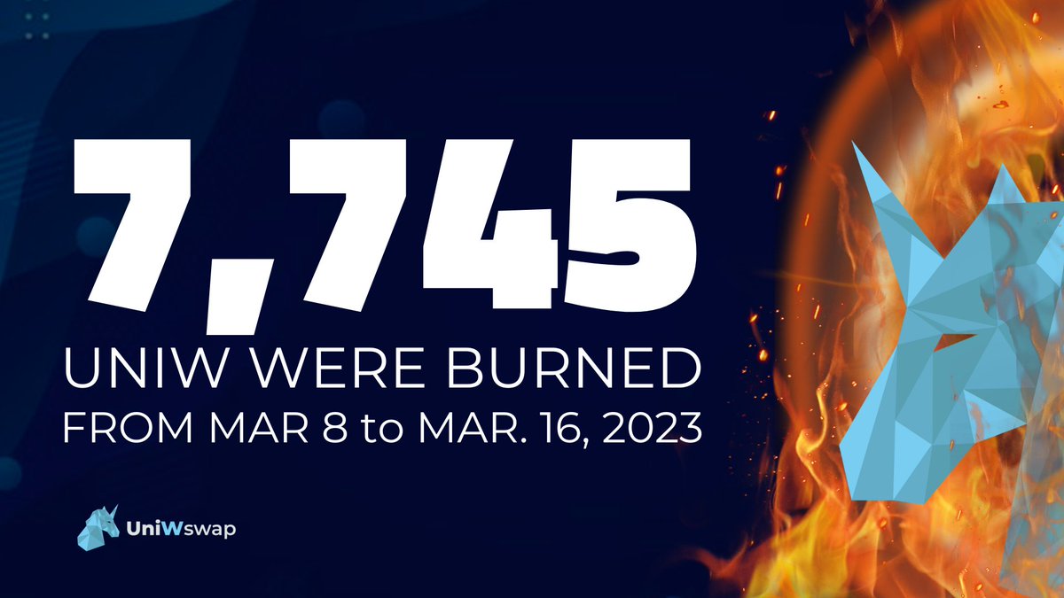 teamuniwswap's tweet photo. From March 8 we already burned 7,745 $UNIW through the 3% sell tax. Thank you for strongly holding in the @EthereumPoW chain, stay tuned for more news and updates!π₯
Check the burning address at @OKLink:
https://t.co/6QlvyF4QTG
#UNIWSWAP #EthereumPOW #UNIW #Burn #Crypto https://t.co/gKfg2vPoqv