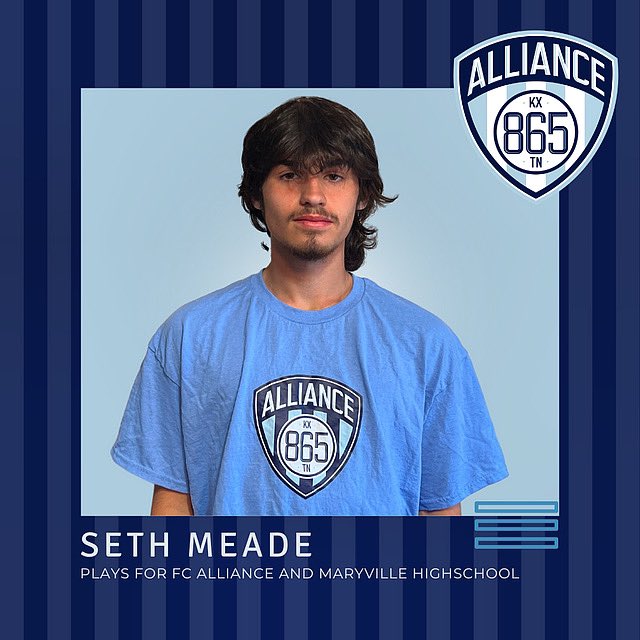 865Alliance's tweet photo. Welcome Seth Meade to the 865 squad! Seth is a key player for the highly successful @FCAlliance1 2006 ECNL team! Seth is a local currently attending Maryville High School. https://t.co/h46gJfS2z1