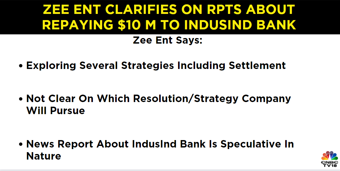 CNBCTV18Live's tweet photo. Zee Ent #clarifies on reports about #repaying $10 m to IndusInd Bank (@MyIndusIndBank)
Here's more👇 https://t.co/tDEWg6Isfe