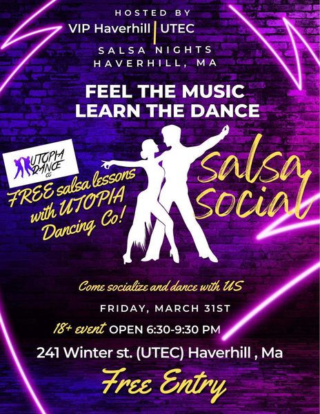 In addressing mental health issues of our youth, we often overlook the mental health of the parents and adults caring for them. VIP Haverhill &amp; UTEC are offering a way to provide a fun, stress busting opportunity for adults, and what better way than with music and dance?
