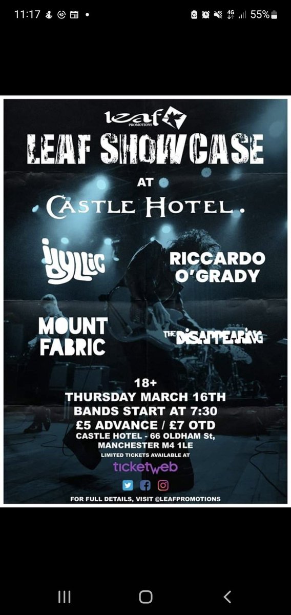Gig tonight, for <a href="/leafpromotions/">Leaf Promotions</a> at <a href="/thecastlehotel/">The Castle Hotel</a>.