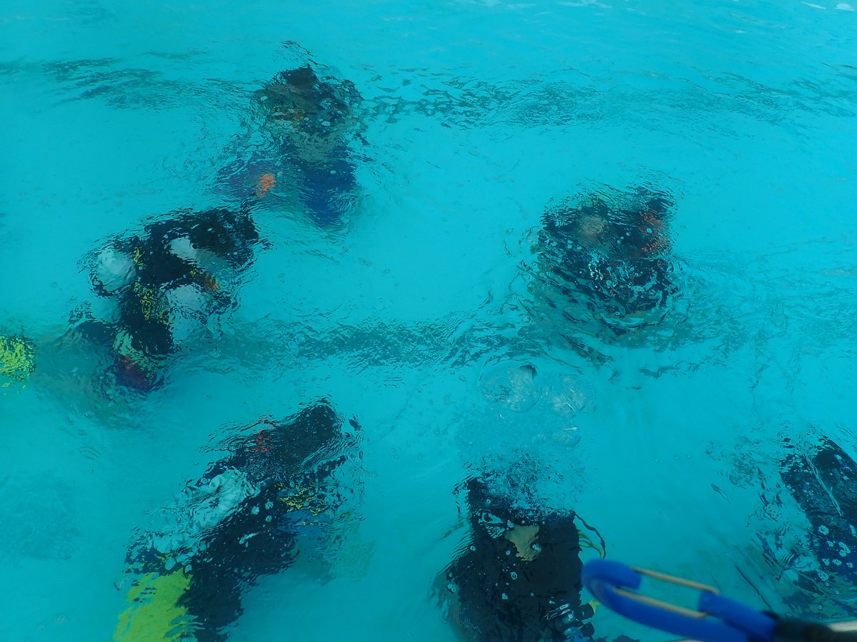 AdventuresAtRBC's tweet photo. Final diving session before the Scuba Squad arrive in Malta. Such a fun and yet cathartic adventurous activity - and that's just in the pool! Ship wrecks and plane wrecks here we come! https://t.co/nHXSXxNpWg
