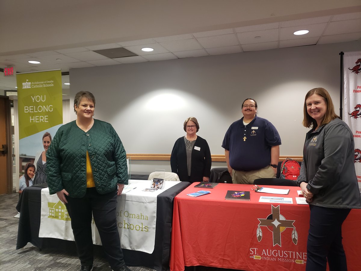 Earlier this week, we had administrators from St. Augustine Indian Mission in Winnebago, St. John Neumann in Clarkson, St. Philip Neri in Omaha and St. Rose of Lima in Crofton join us at the Wayne State Career Fair. Check out and SHARE our openings: lovemyschool.com/careers