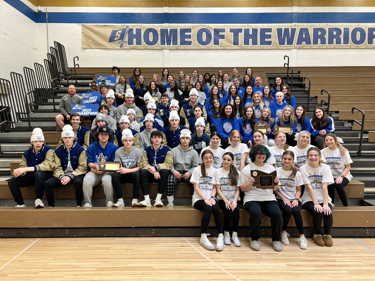 SchroederSports's tweet photo. Proud of ALL of our teams and students… thanks for celebrating with our champions walk today!  It’s been a great year! Still more to come…

💙💛🏆🧱🥇💛💙
#WeAreWarr1ors⚔️ https://t.co/UnZ8p84mvS