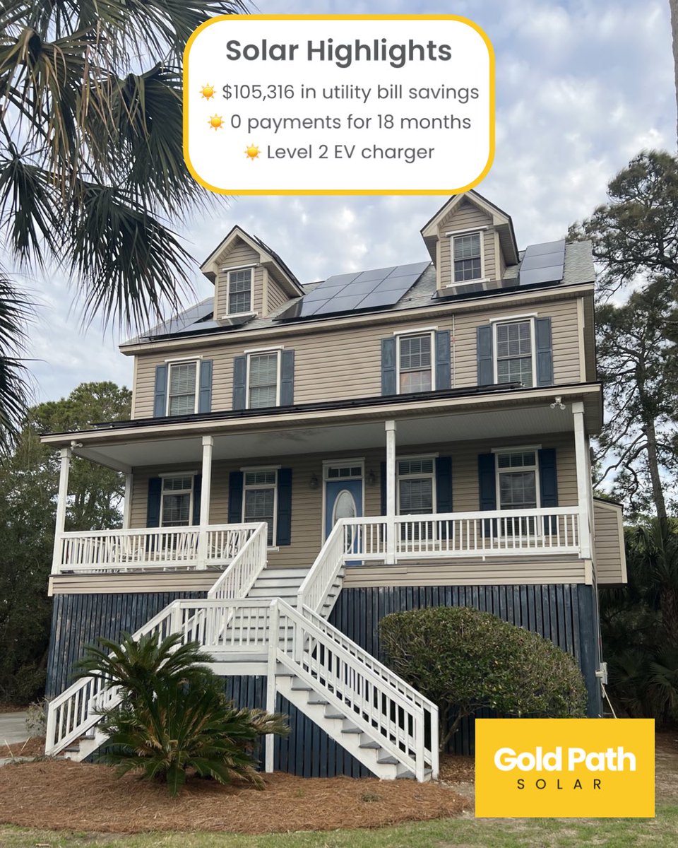 GoldPathSolar's tweet photo. Save money and power your EV with green energy by going #solar 🚙 🔌 

Give us a call today at (864) 318-9271 to see if  
#solarenergy is a good fit for your home☀️

#energy #power #sustainability #greenvillesc #columbiasc #charlestonsc #southcarolina https://t.co/2yMvEP82uJ