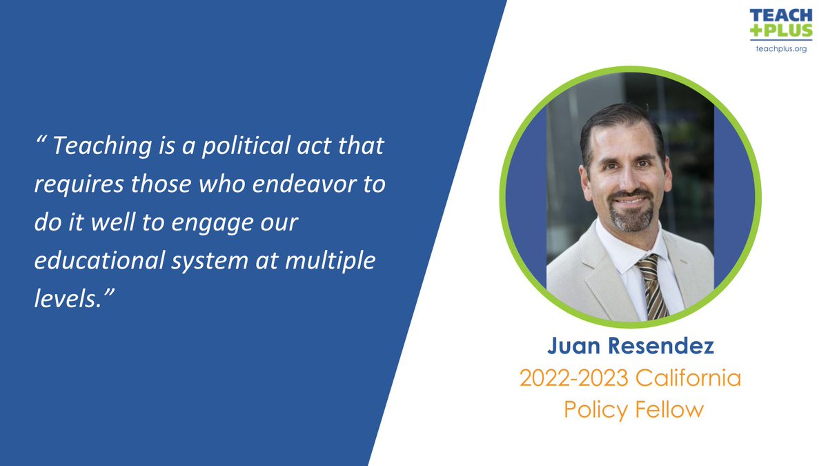 TeachPlusCA's tweet image. Meet our Teacher Leader: Juan Resendez
#TeachPlus #TeacherLeader
