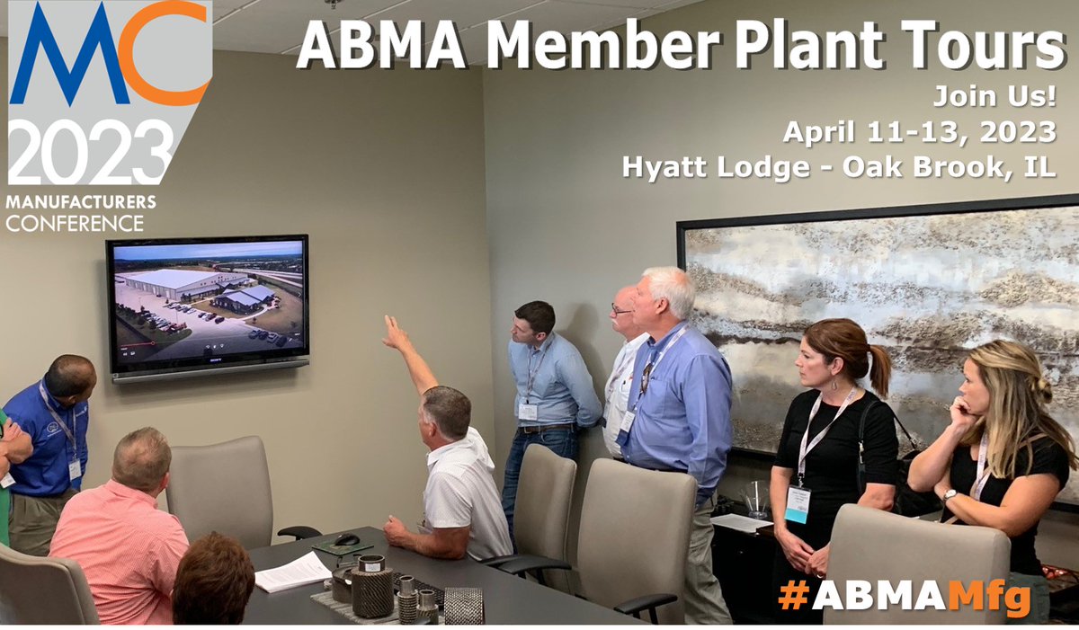 ABMABoiler's tweet photo. The ABMA 2023 Manufacturers Conference takes place April 11-13 at the Hyatt Lodge - Oak Brook, IL. Don't miss out on educational sessions, networking, & ABMA Member Plant Tours. Open to all Members & Non-Members. https://t.co/gVL6k5ZnJV #ABMAMfg #ABMABoiler #boiler https://t.co/goy2sEIbQD