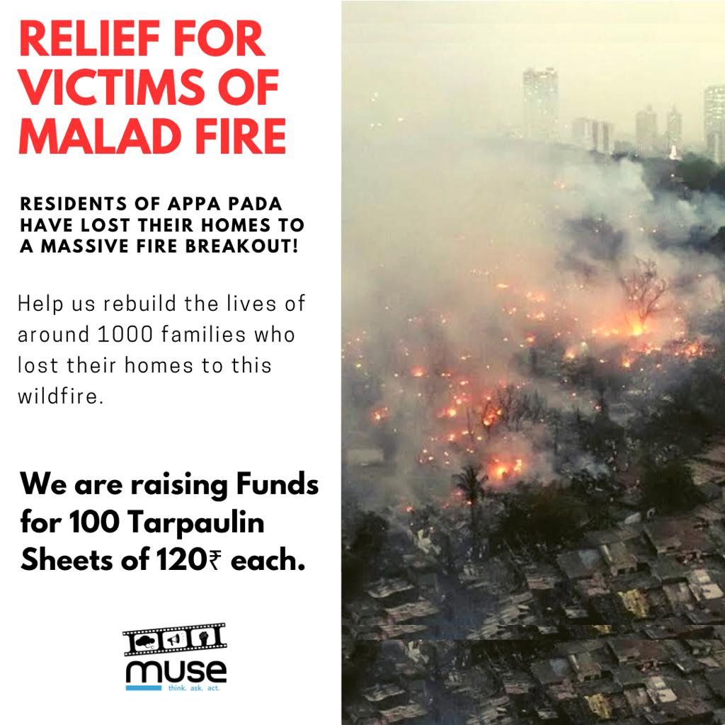 FoundationMuse's tweet photo. Stand in solidarity with the victims of the Malad fire! Join us on to provide aid and comfort to those in need. Together, we can make a difference and show our support in this time of crisis.

 #HelpingFireVictims #Malad #Mumbai #maladfire #appapada #reliefwork #disasterrelief https://t.co/qGJCOjo5lJ