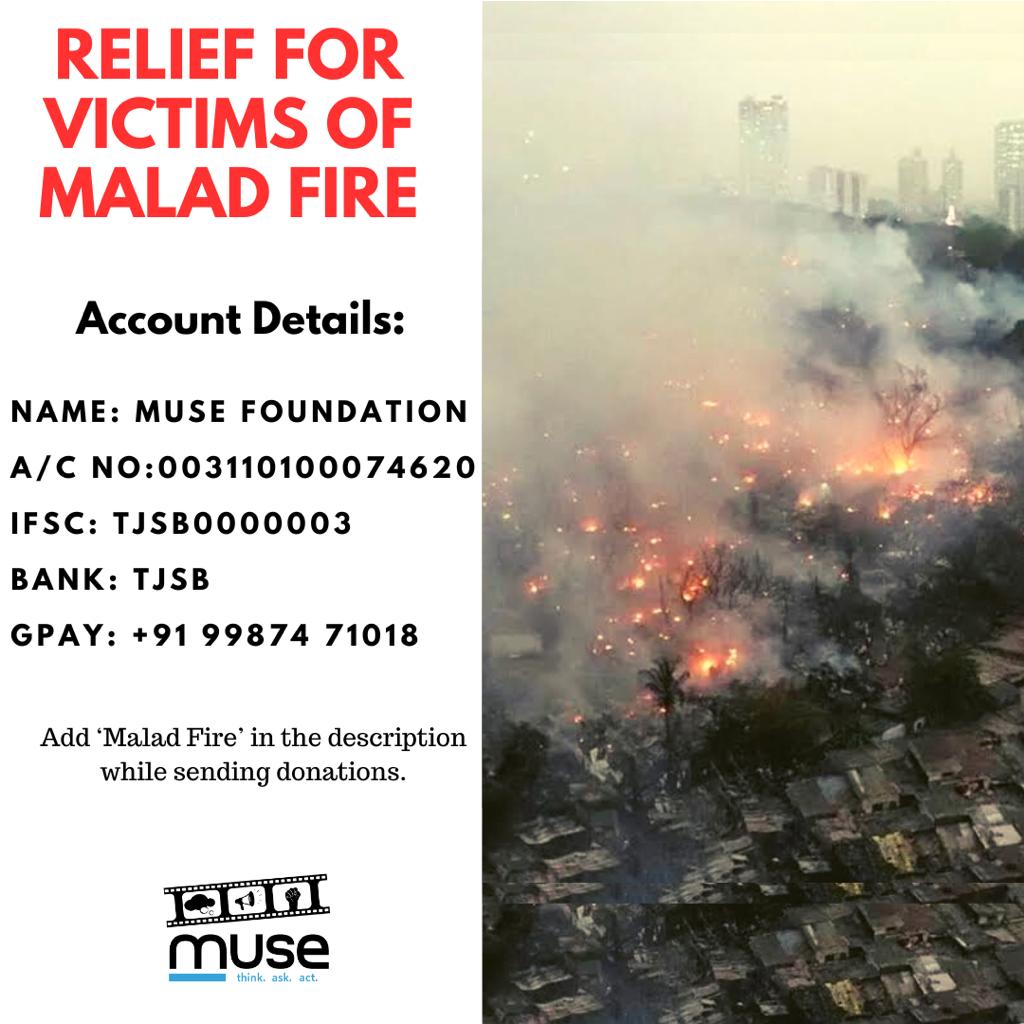 FoundationMuse's tweet photo. Stand in solidarity with the victims of the Malad fire! Join us on to provide aid and comfort to those in need. Together, we can make a difference and show our support in this time of crisis.

 #HelpingFireVictims #Malad #Mumbai #maladfire #appapada #reliefwork #disasterrelief https://t.co/qGJCOjo5lJ