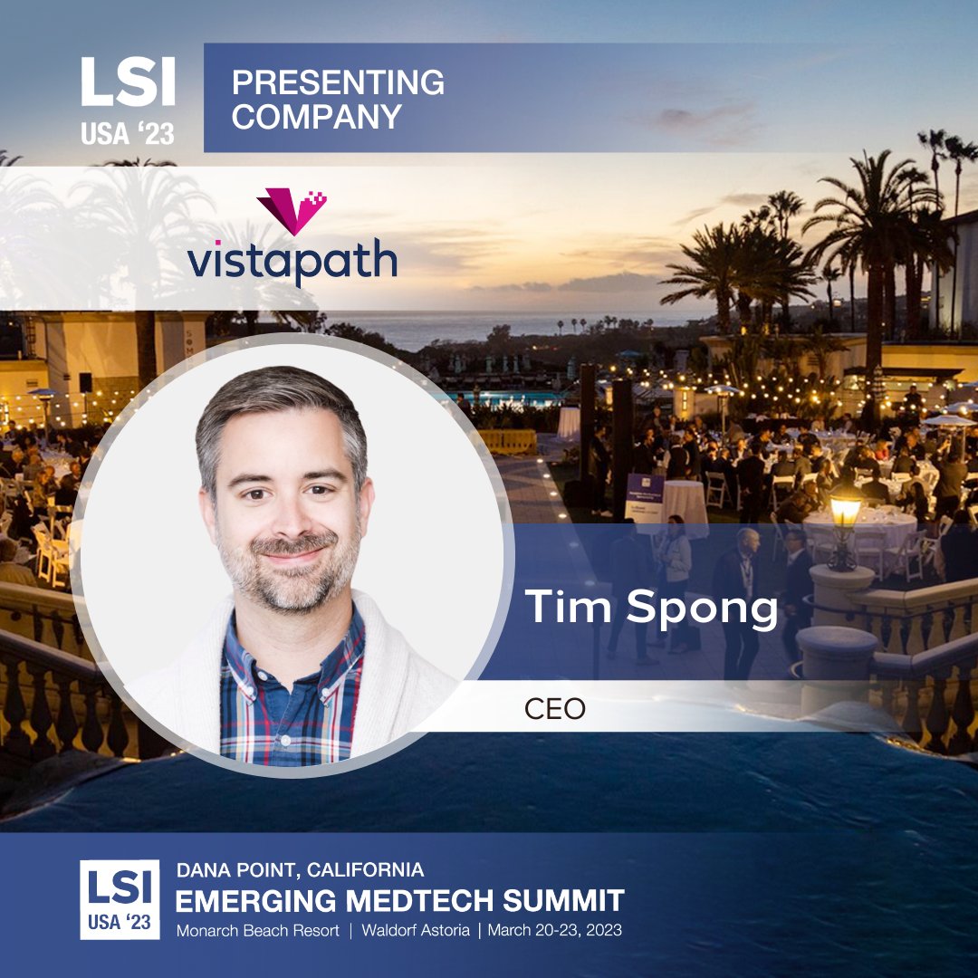 Vistapath's tweet photo. Our CEO, Tim Spong will be presenting at the upcoming #LSIUSA23 by @lsintelligence (Wednesday, 3/22). He will share how the Sentinel is helping modernize pathology labs with artificial intelligence improving quality, consistency and efficiency. #SentinelPlatform https://t.co/QRgMTAh6m4