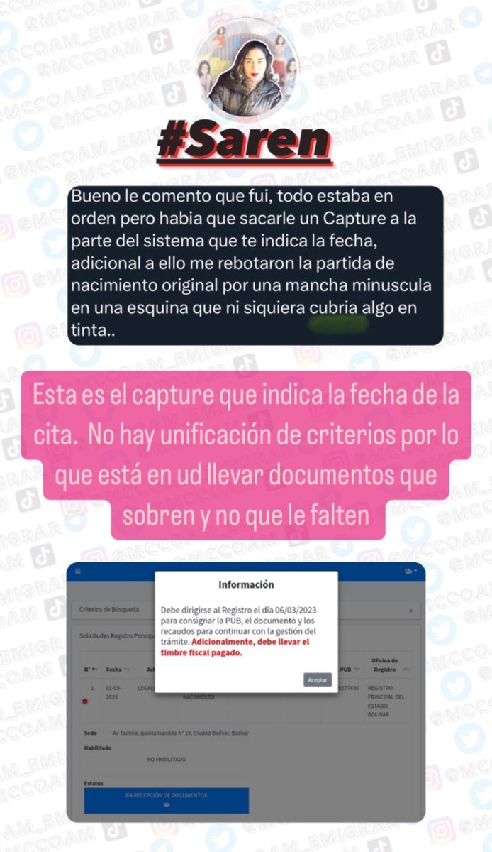 marifer2511's tweet photo. @lisettetavares @mccoam Esto es lo que te comenté del soporte de la cita. https://t.co/TVYDNIl33k